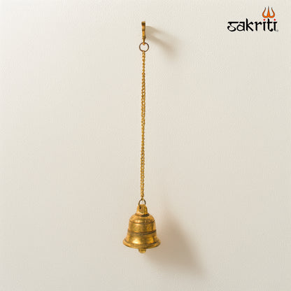 Brass Bell with Chain – 20 Inch Height | Traditional Hanging Temple Bell for Pooja Room & Home Decor