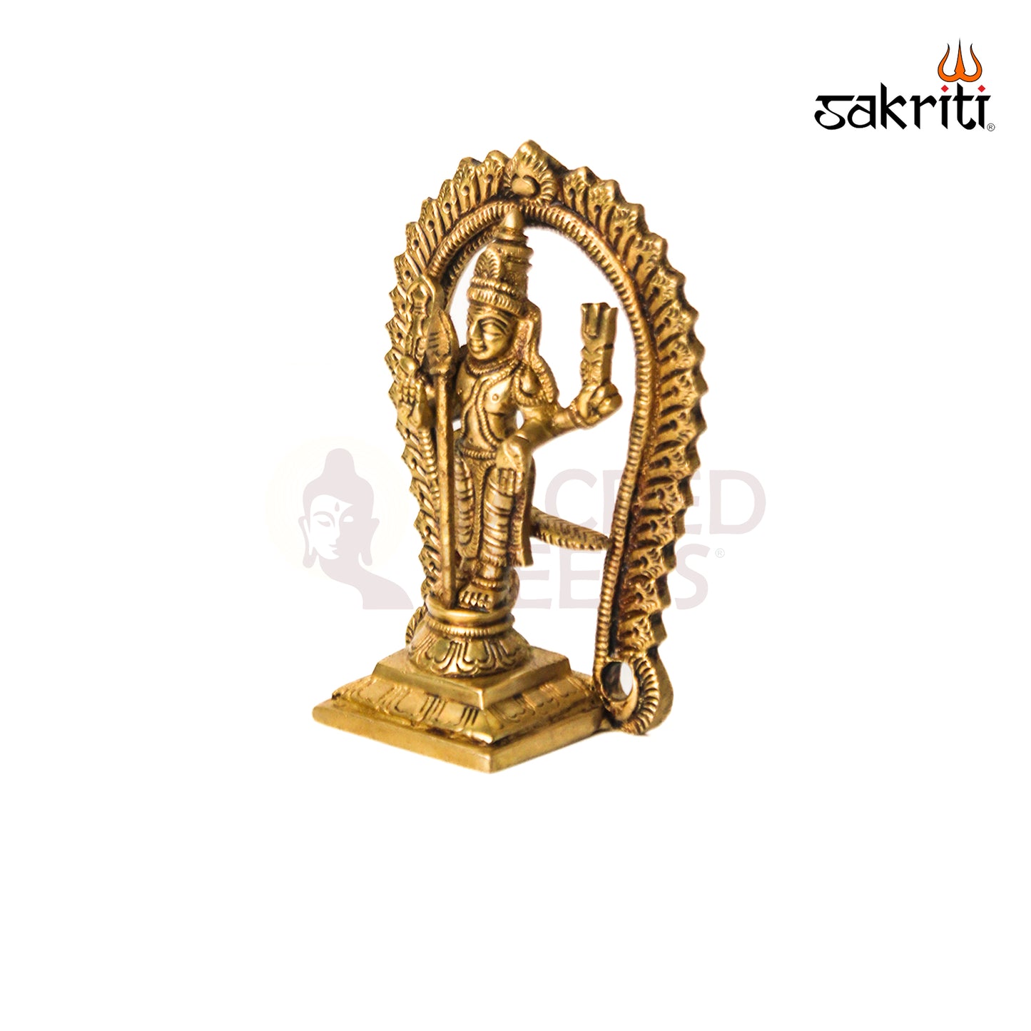Brass Murugan with Arch – 4.8 Inch Height | Lord Murugan Idol for Pooja Room, Temple & Spiritual Decor