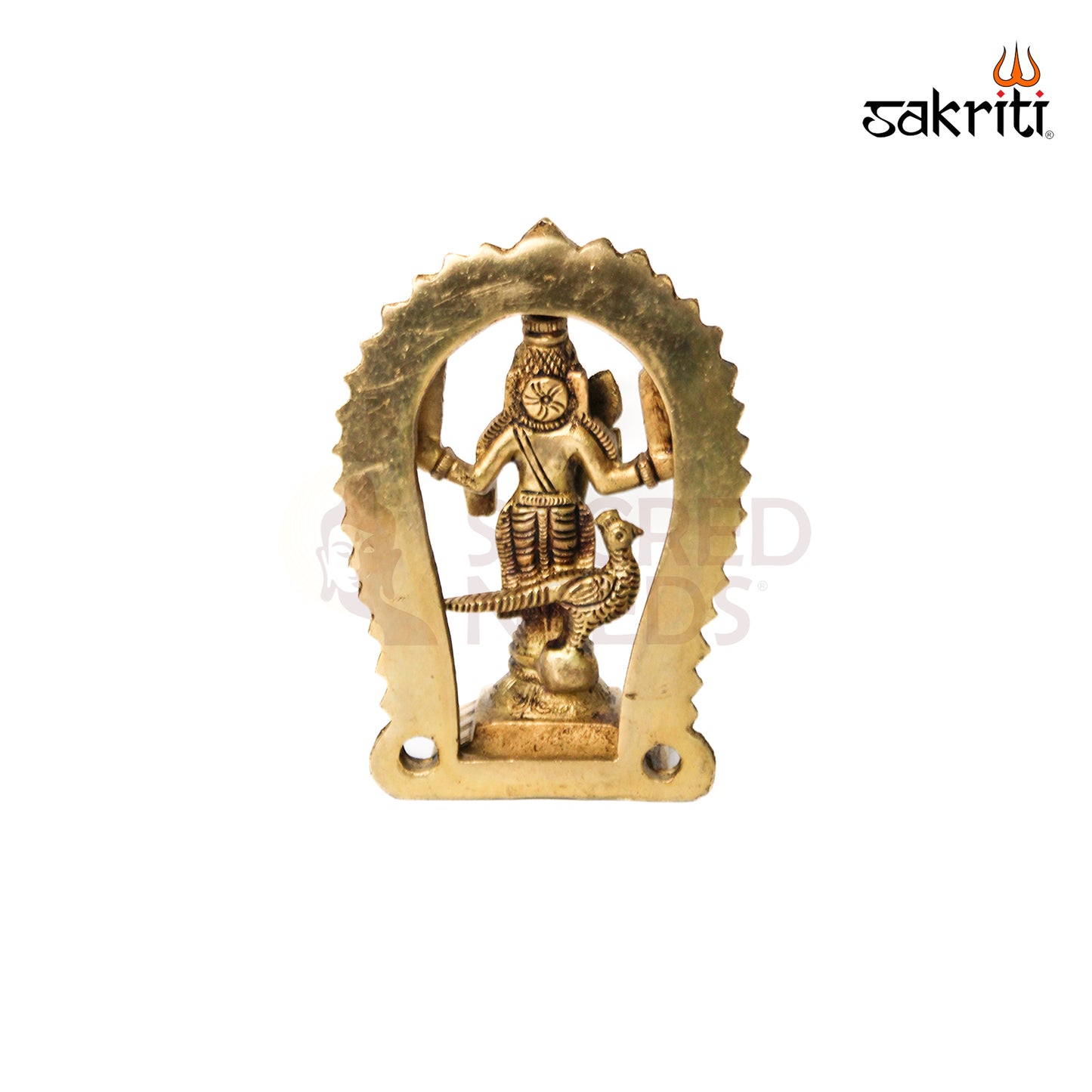 Brass Murugan with Arch – 4.8 Inch Height | Lord Murugan Idol for Pooja Room, Temple & Spiritual Decor