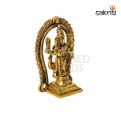 Brass Murugan with Arch – 4.8 Inch Height | Lord Murugan Idol for Pooja Room, Temple & Spiritual Decor