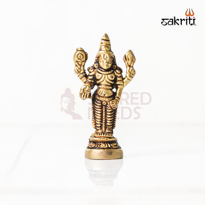 Brass Balaji – 3 Inch Height | Lord Venkateswara Idol for Pooja Room, Temple & Home Decor