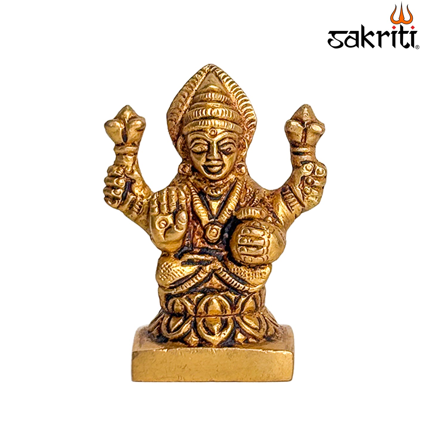 Brass Lakshmi – 2.5 Inch Height | Goddess Lakshmi Idol for Temple, Pooja Room & Wealth Decor