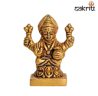 Brass Lakshmi – 2.5 Inch Height | Goddess Lakshmi Idol for Temple, Pooja Room & Wealth Decor