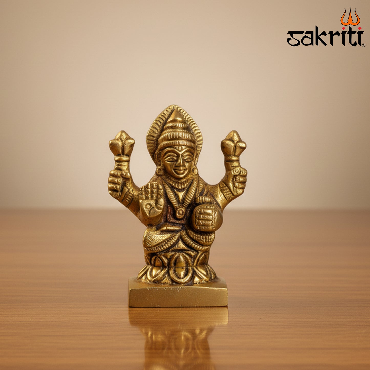 Brass Lakshmi – 2.5 Inch Height | Goddess Lakshmi Idol for Temple, Pooja Room & Wealth Decor
