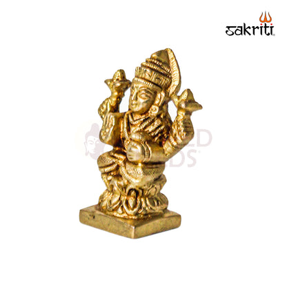 Brass Lakshmi – 2.8 Inch Height | Small Lakshmi Idol for Pooja Room, Temple & Home Decor