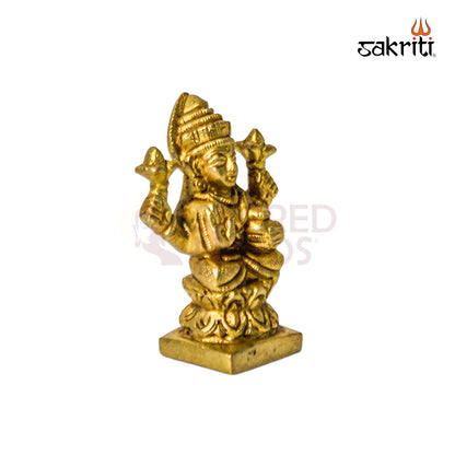 Brass Lakshmi – 2.8 Inch Height | Small Lakshmi Idol for Pooja Room, Temple & Home Decor