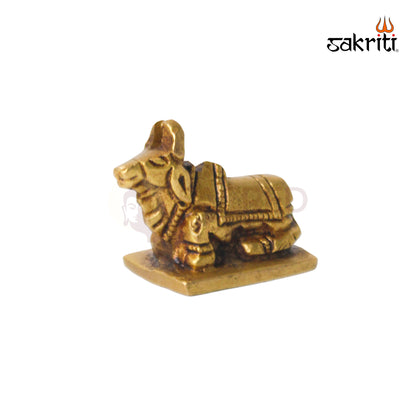 Brass Nandhi – 1.5 Inch Height | Sacred Bull Nandi Idol for Temple, Pooja Room & Spiritual Decor
