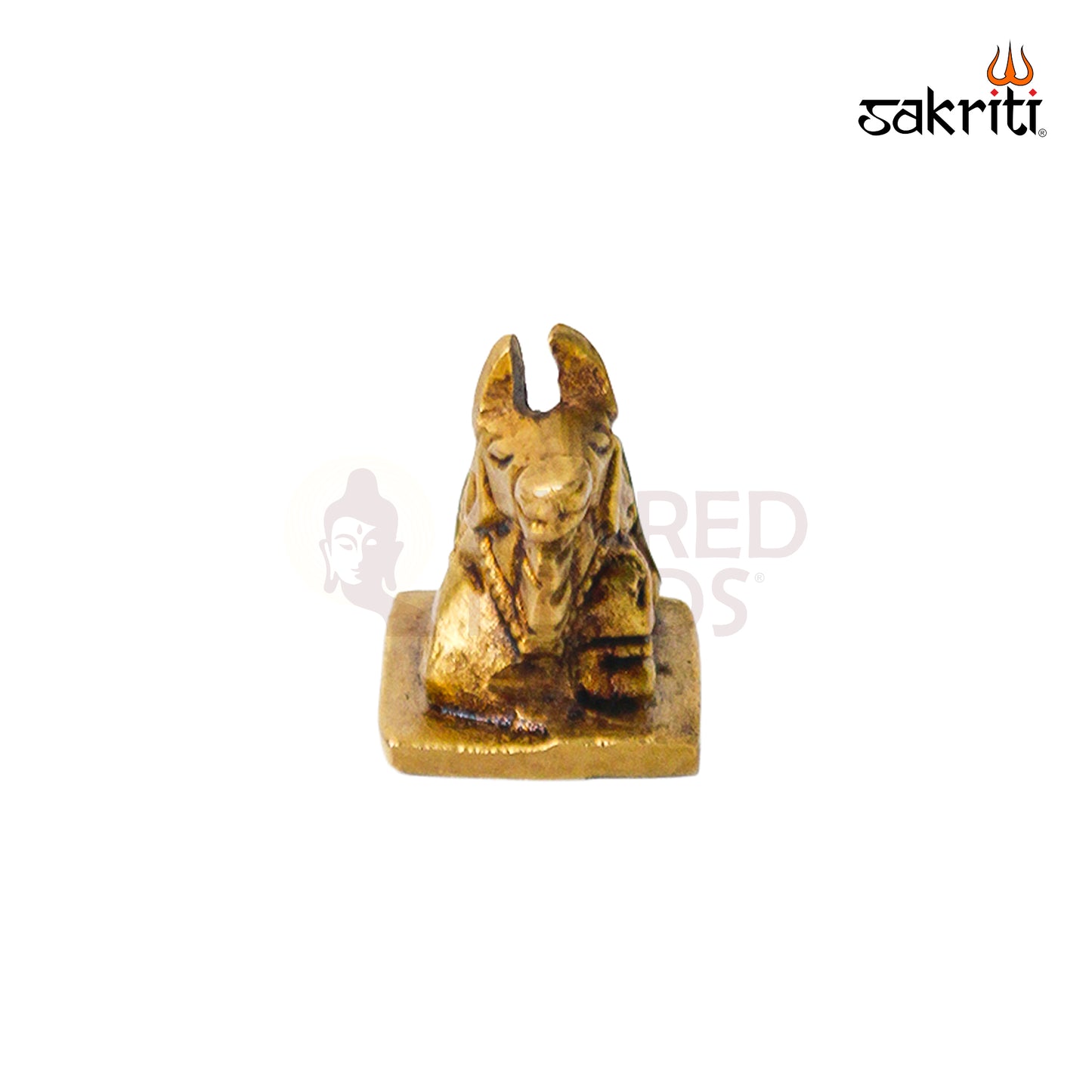 Brass Nandhi – 1.5 Inch Height | Sacred Bull Nandi Idol for Temple, Pooja Room & Spiritual Decor
