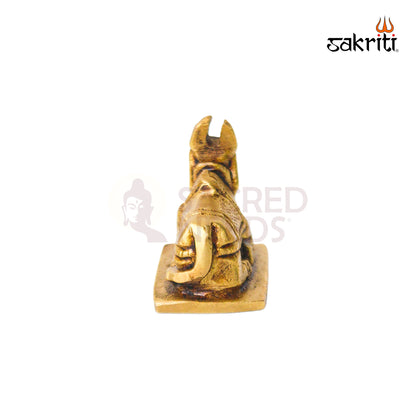 Brass Nandhi – 1.5 Inch Height | Sacred Bull Nandi Idol for Temple, Pooja Room & Spiritual Decor