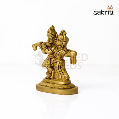 Brass Radha Krishna – 3.5 Inch Height | Brass Radha Krishna Idol for Temple, Pooja Room & Home Decor