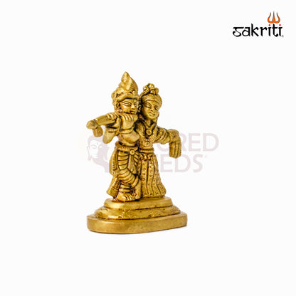 Brass Radha Krishna – 3.5 Inch Height | Brass Radha Krishna Idol for Temple, Pooja Room & Home Decor