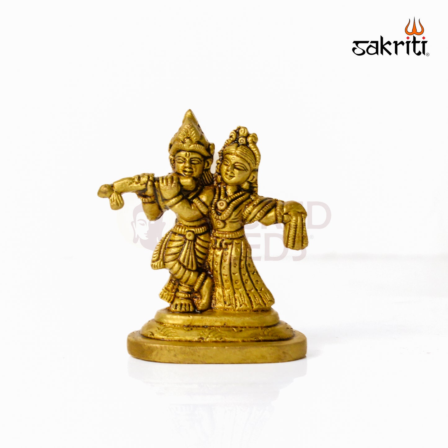 Brass Radha Krishna – 3.5 Inch Height | Brass Radha Krishna Idol for Temple, Pooja Room & Home Decor