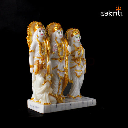 Marble Dust Ram Darbar – 10.5 Inch Height | Ram Darbar Idol Set for Temple, Pooja Room & Home Decor