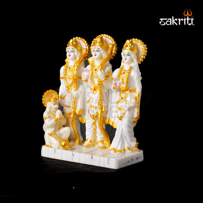 Marble Dust Ram Darbar – 10.5 Inch Height | Ram Darbar Idol Set for Temple, Pooja Room & Home Decor