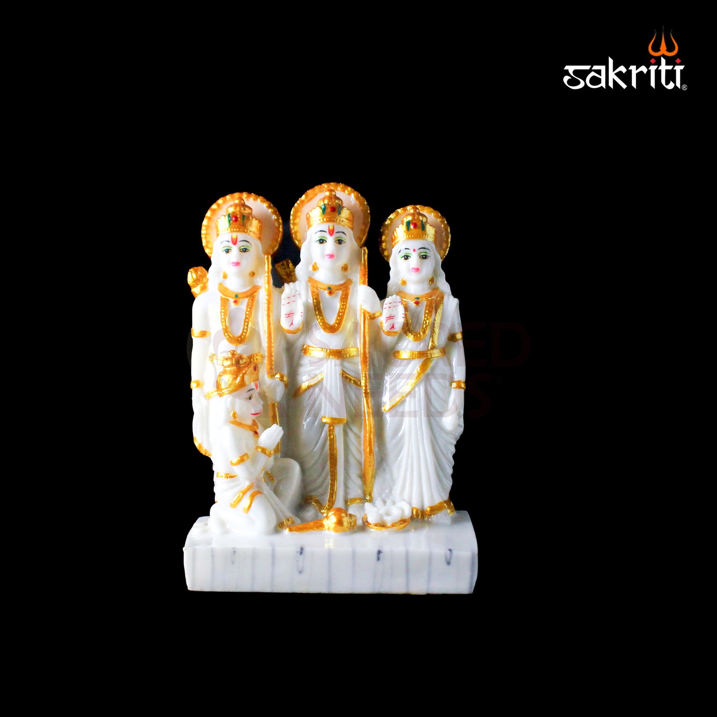 Marble Dust Ram Darbar – 8.4 Inch Height | Ram Darbar Idol Figurine for Temple & Spiritual Decor
