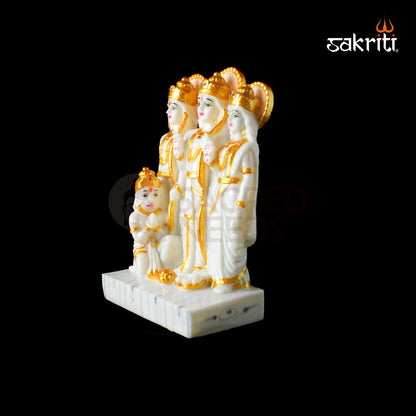 Marble Dust Ram Darbar – 8.4 Inch Height | Ram Darbar Idol Figurine for Temple & Spiritual Decor