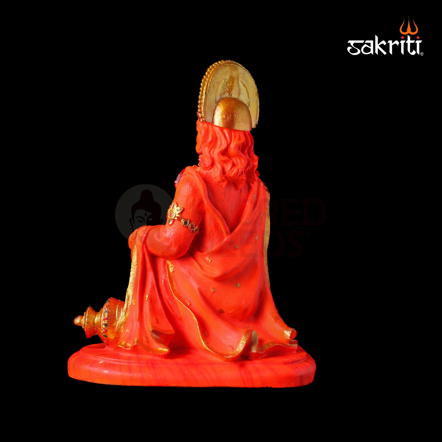 Marble Dust Hanuman Sindoor – 13.2 Inch Height | Devotional Idol for Pooja Room, Temple & Home Decor