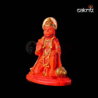 Marble Dust Hanuman Sindoor – 13.2 Inch Height | Devotional Idol for Pooja Room, Temple & Home Decor