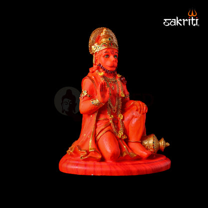 Marble Dust Hanuman Sindoor – 13.2 Inch Height | Devotional Idol for Pooja Room, Temple & Home Decor