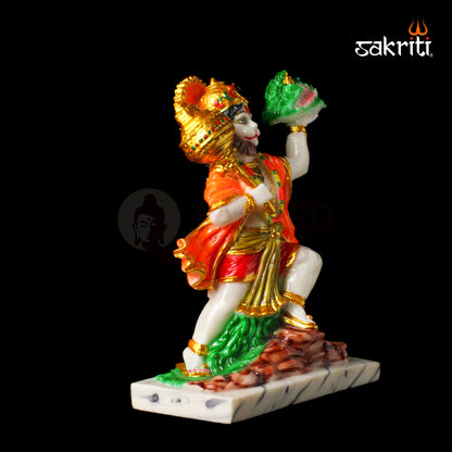 Marble Dust Hanuman – 11 Inch Height | Bajrangbali Hanuman Idol Statue for Temple & Spiritual Decor