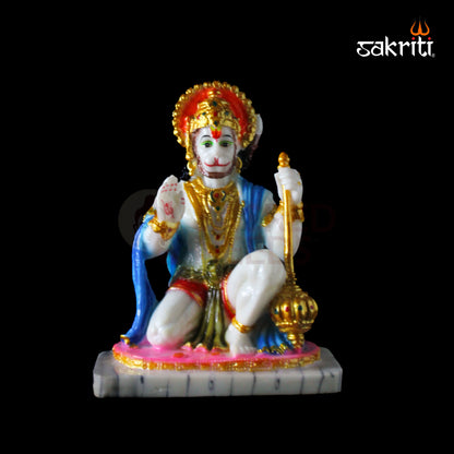 Marble Dust Hanuman – 8 Inch Height | Hanuman Idol Statue for Pooja Room, Temple & Home Decoration