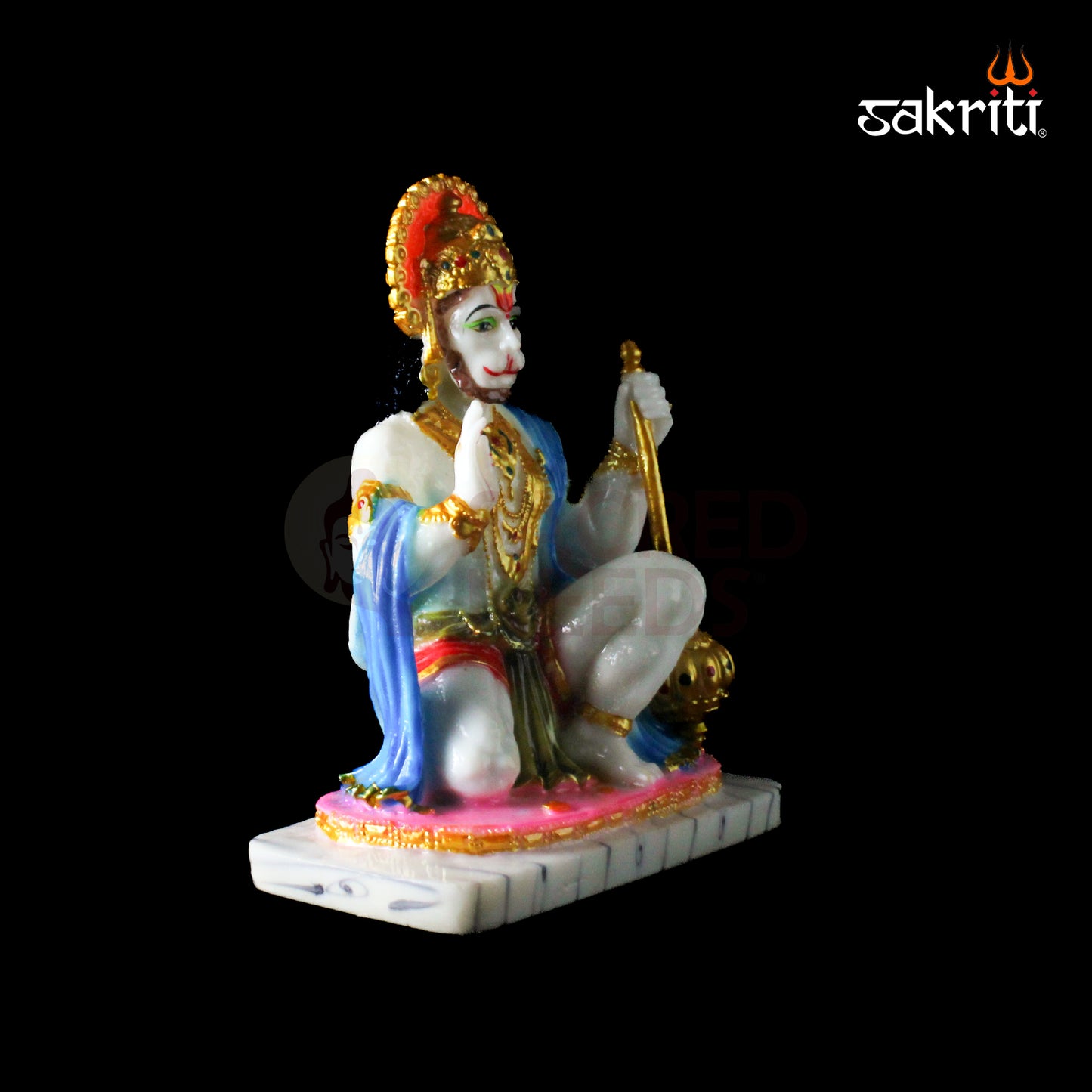 Marble Dust Hanuman – 8 Inch Height | Hanuman Idol Statue for Pooja Room, Temple & Home Decoration