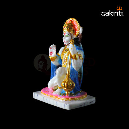 Marble Dust Hanuman – 8 Inch Height | Hanuman Idol Statue for Pooja Room, Temple & Home Decoration