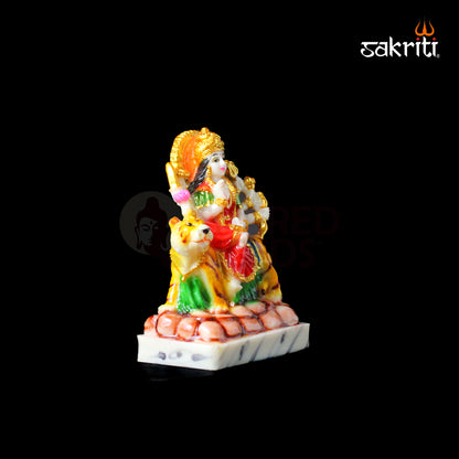 Marble Dust Durga – 5.2 Inch Height | Goddess Durga Idol Statue for Temple, Pooja Room & Home Decor