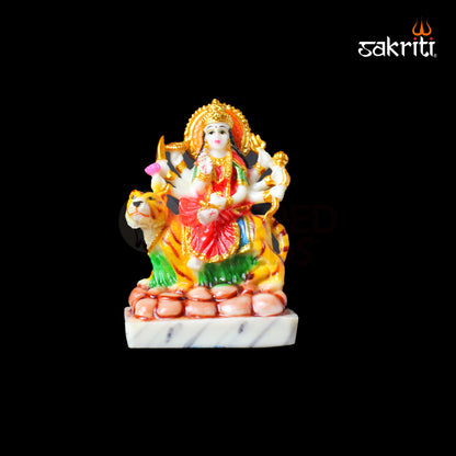 Marble Dust Durga – 5.2 Inch Height | Goddess Durga Idol Statue for Temple, Pooja Room & Home Decor