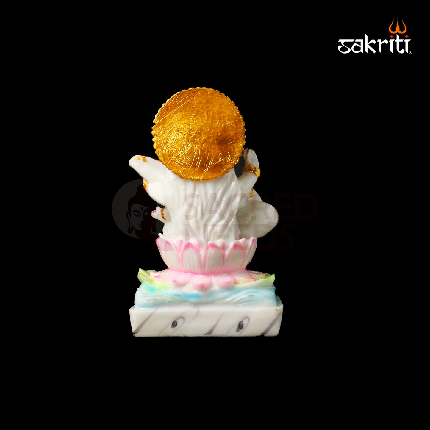 Marble Dust Saraswathi – 5.1 Inch Height | Goddess Saraswati Idol for Knowledge, Temple & Home Decor