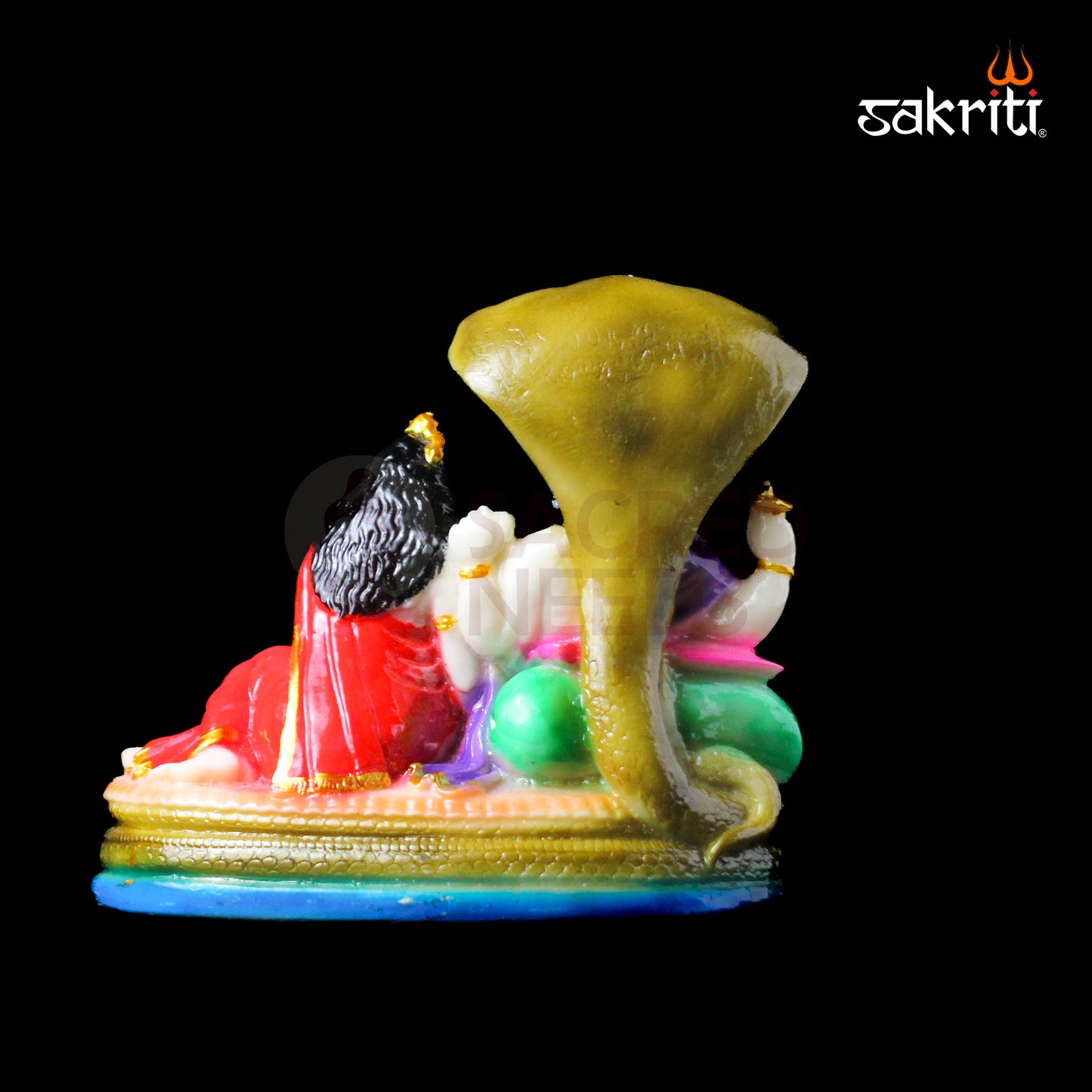 Marble Dust Vishnu Lakshmi Idol – 5.6 Inch Height | Pooja Room & Temple Decor