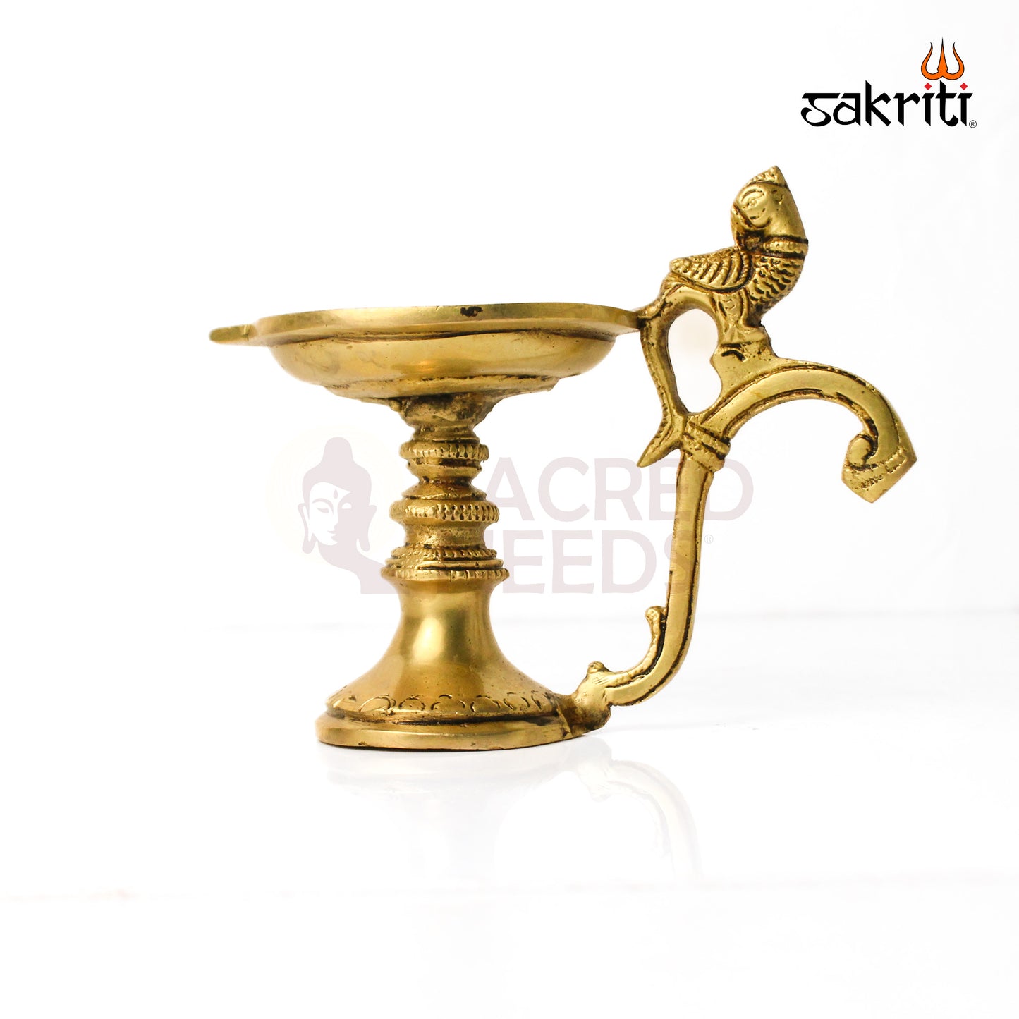 Brass Handle Arti – 5 Inch Height | Traditional Pooja Plate for Worship & Rituals