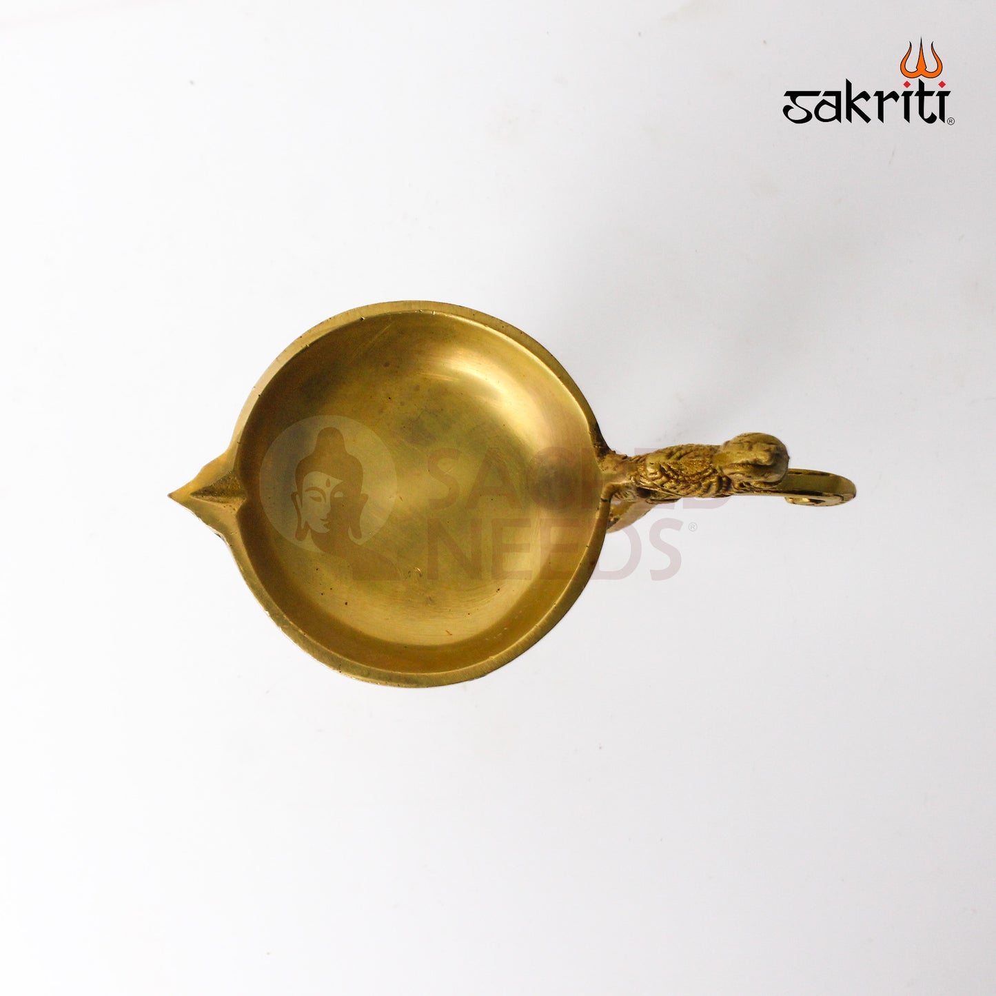 Brass Handle Arti – 5 Inch Height | Traditional Pooja Plate for Worship & Rituals