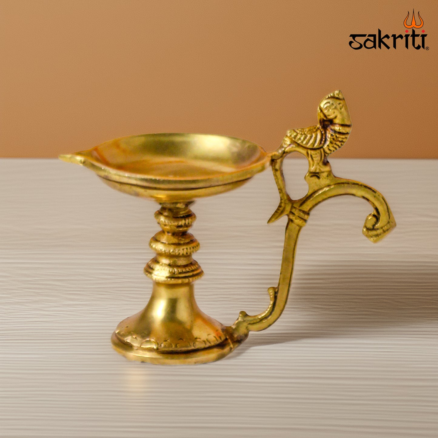 Brass Handle Arti – 5 Inch Height | Traditional Pooja Plate for Worship & Rituals