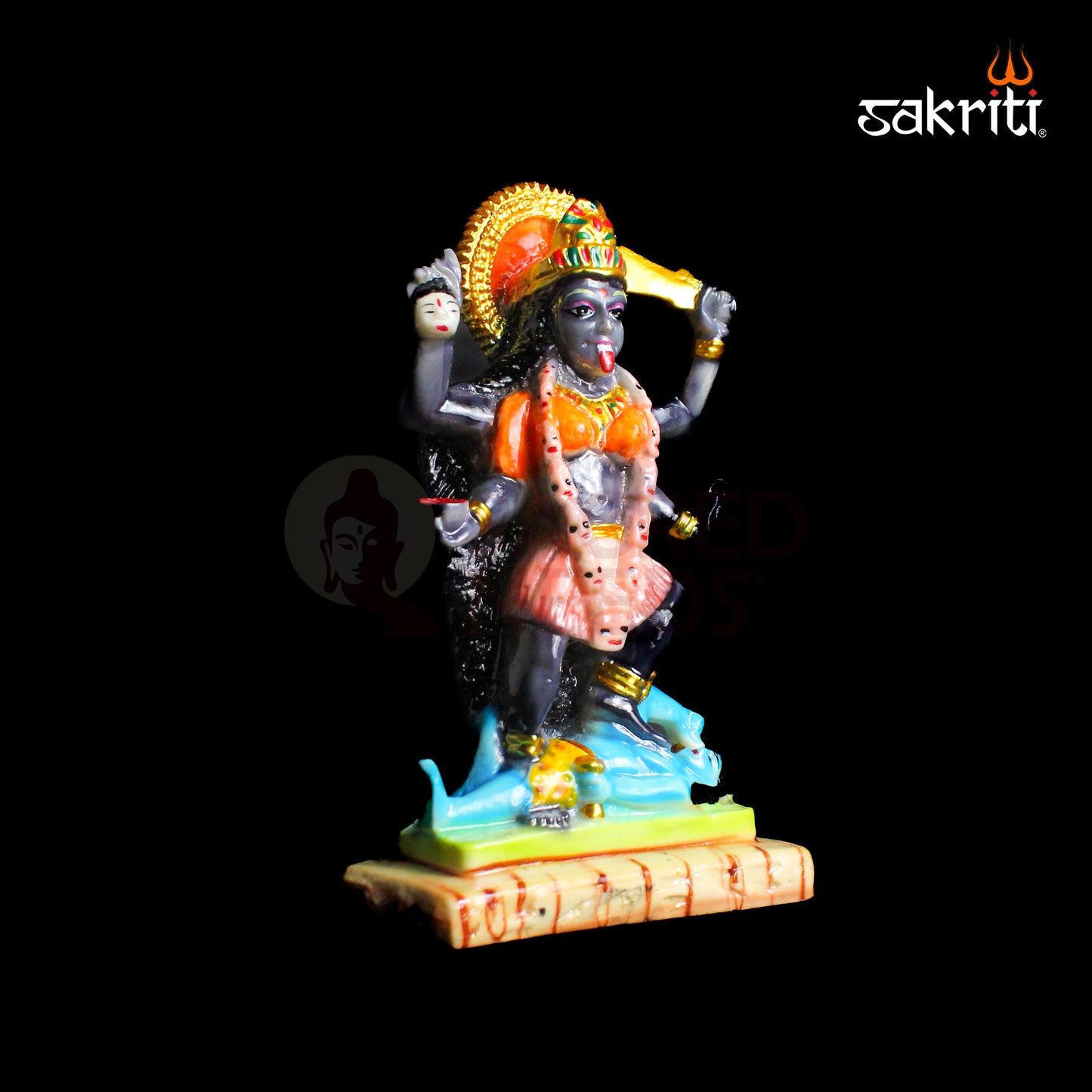 Marble Dust Kali Mata Idol – 8.5 Inch Height | Temple & Home Pooja Room Decor