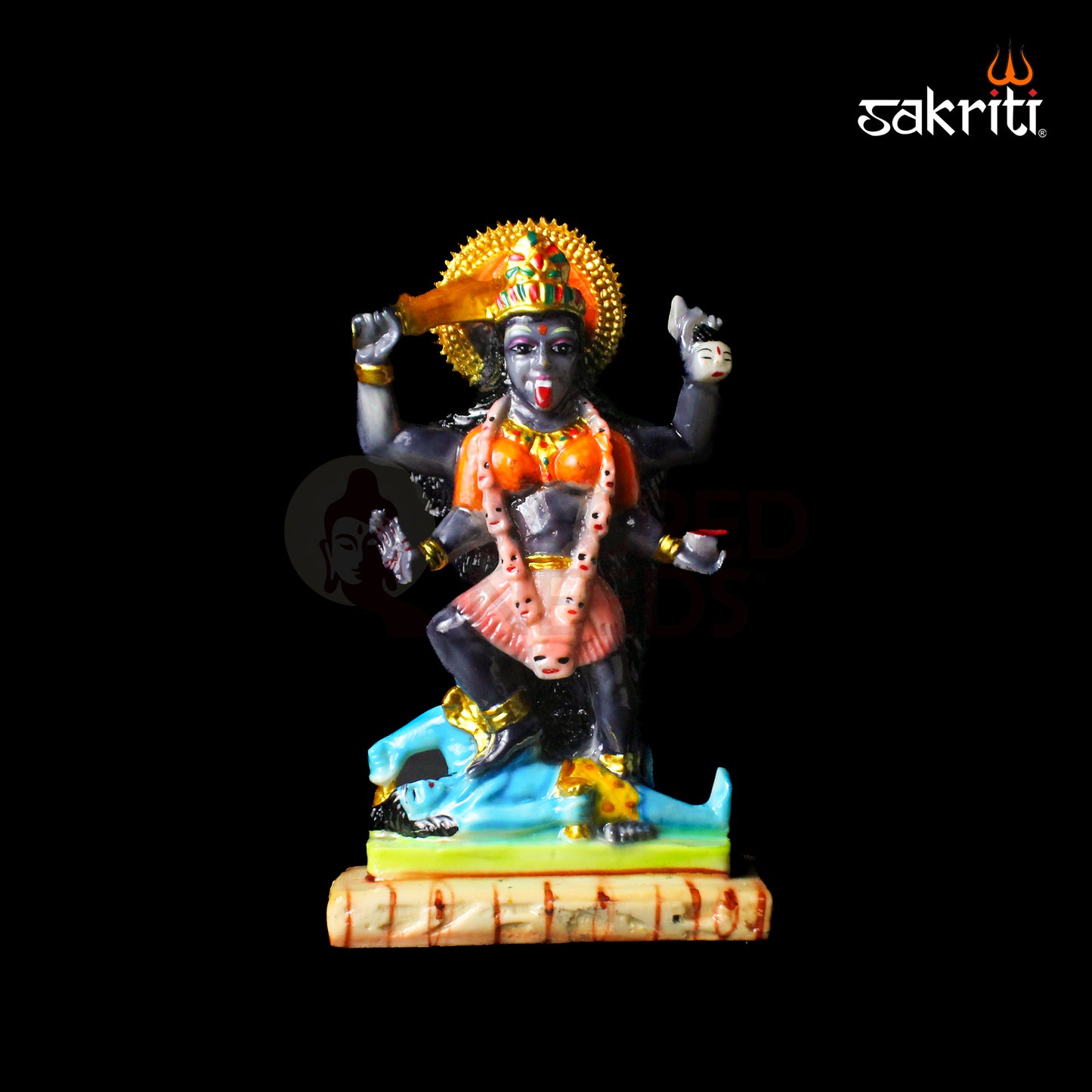 Marble Dust Kali Mata Idol – 8.5 Inch Height | Temple & Home Pooja Room Decor