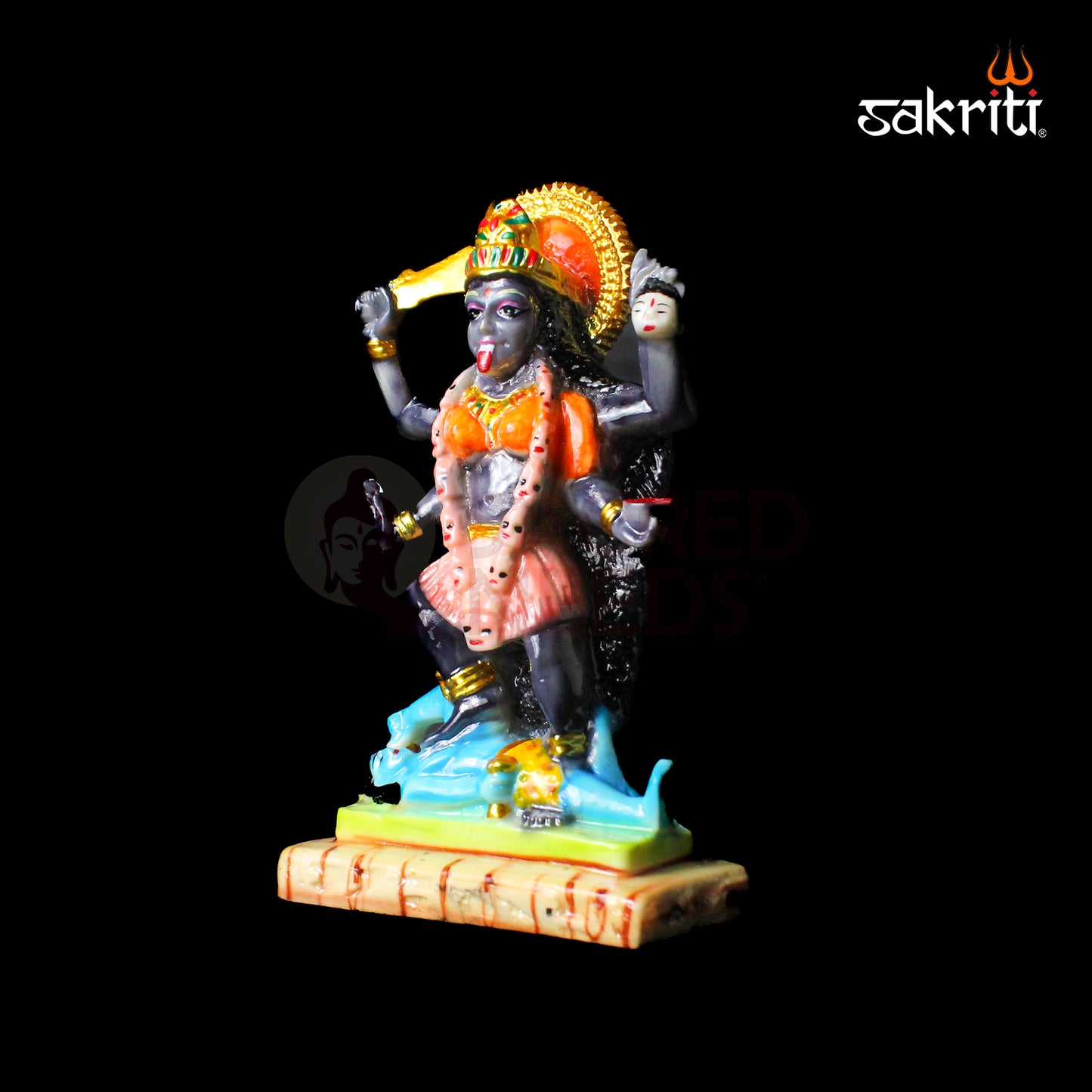 Marble Dust Kali Mata Idol – 8.5 Inch Height | Temple & Home Pooja Room Decor