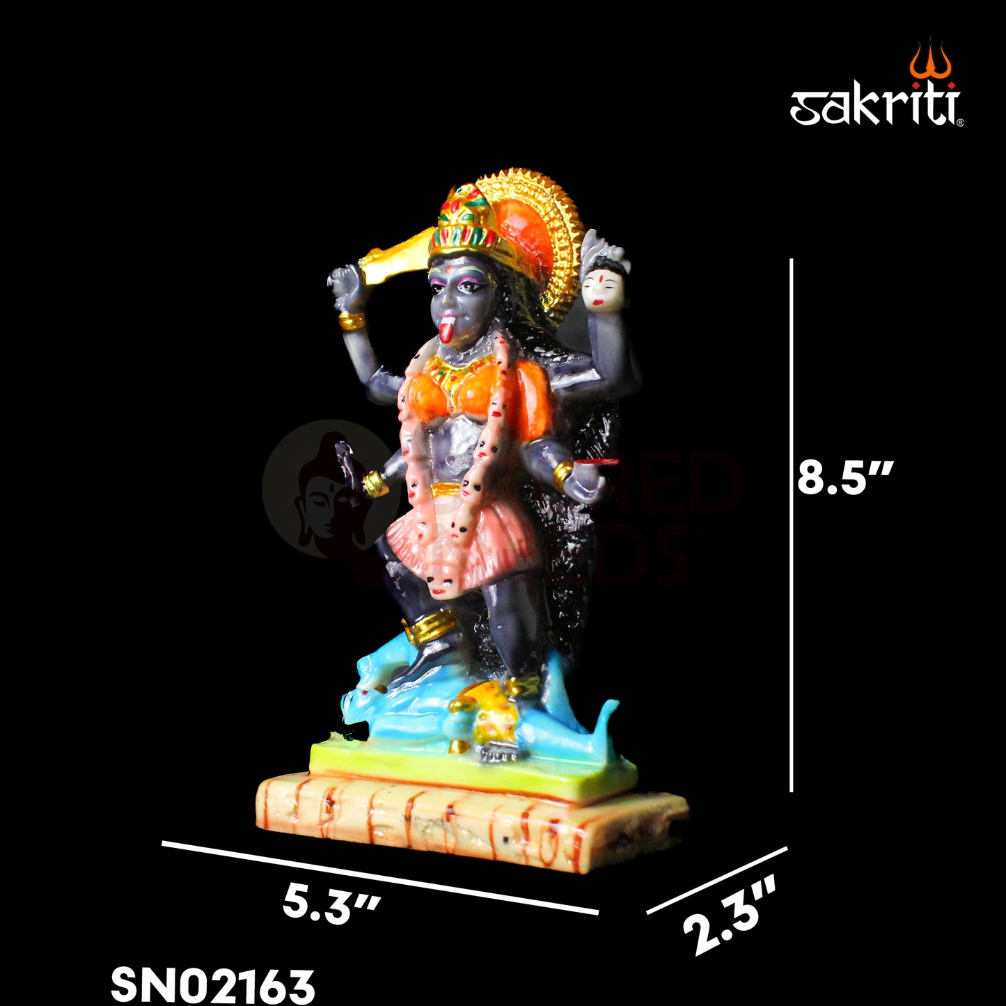 Marble Dust Kali Mata Idol – 8.5 Inch Height | Temple & Home Pooja Room Decor