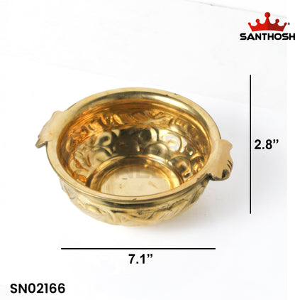 ICC Handle Urli Embossed – 2.8 Inch Height | Decorative Pooja & Home Table Display