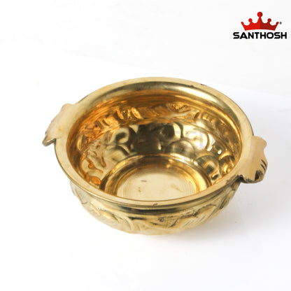 ICC Handle Urli Embossed – 2.8 Inch Height | Decorative Pooja & Home Table Display