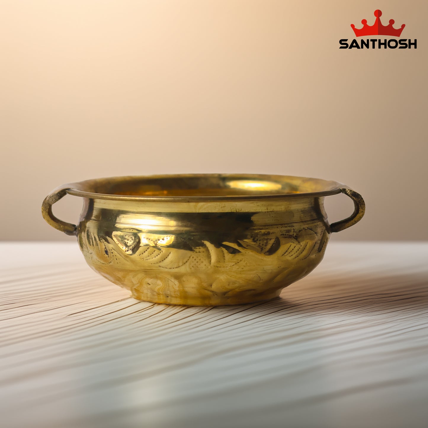 ICC Handle Urli Embossed – 2.8 Inch Height | Decorative Pooja & Home Table Display