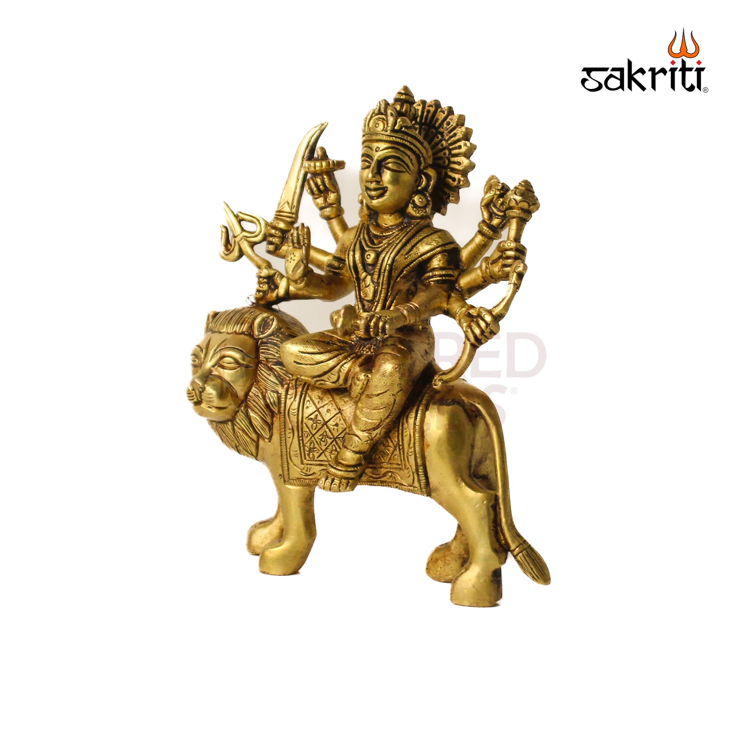 Brass Durga Idol – 7.4 Inch Height | Goddess Durga Statue for Pooja Room, Temple & Home Decor