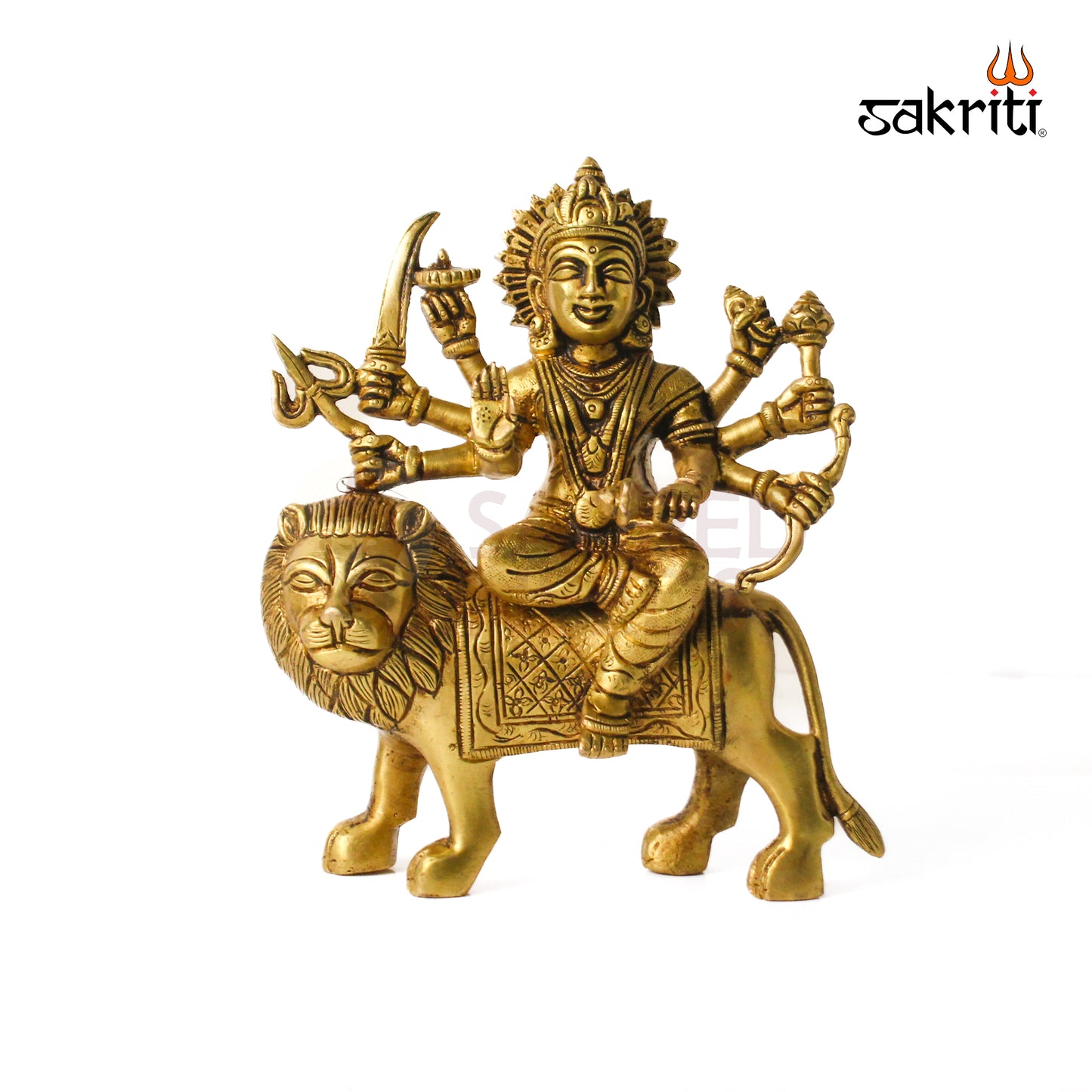 Brass Durga Idol – 7.4 Inch Height | Goddess Durga Statue for Pooja Room, Temple & Home Decor