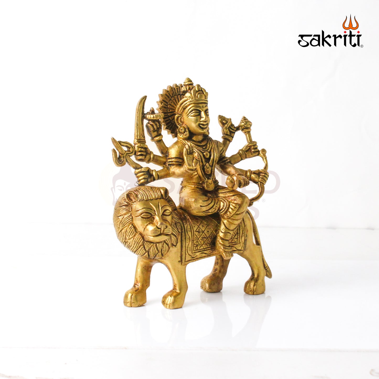 Brass Durga Idol – 7.4 Inch Height | Goddess Durga Statue for Pooja Room, Temple & Home Decor
