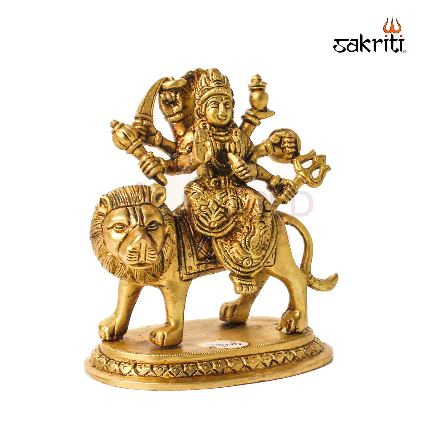 Brass Durga Idol – 6 Inch Height | Divine Goddess Durga Murti for Worship & Spiritual Decor