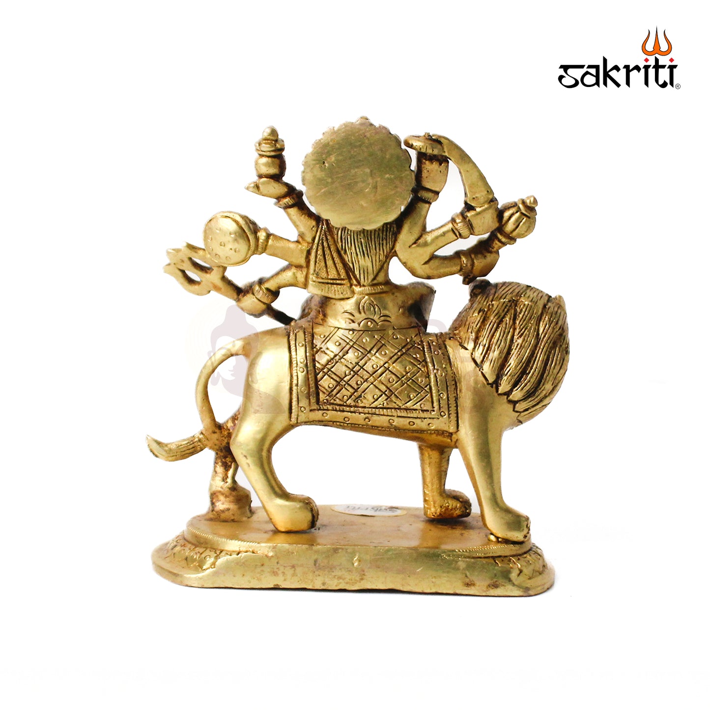 Brass Durga Idol – 6 Inch Height | Divine Goddess Durga Murti for Worship & Spiritual Decor