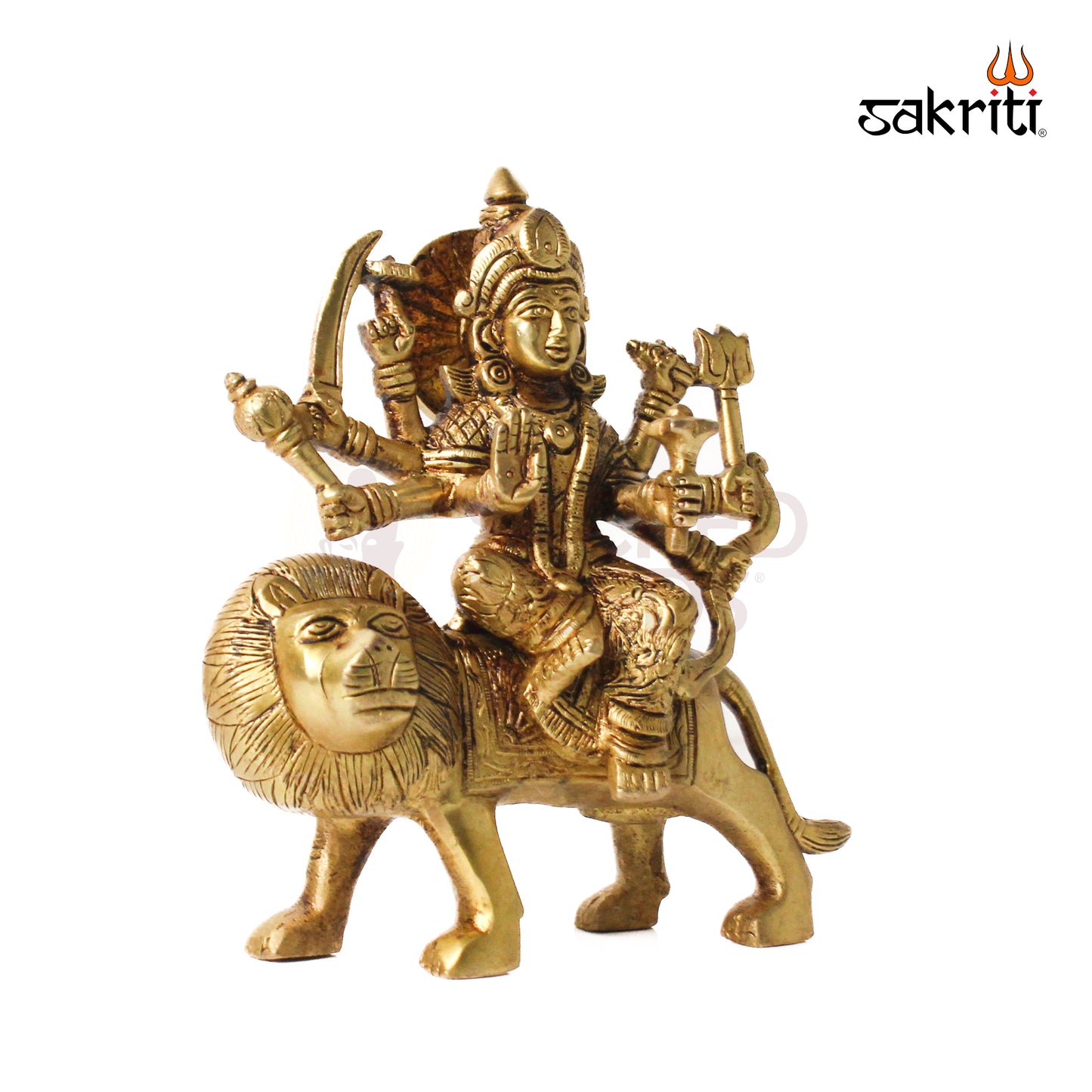 Brass Durga Idol – 5.4 Inch Height | Traditional Durga Statue for Home Temple & Vastu Decor