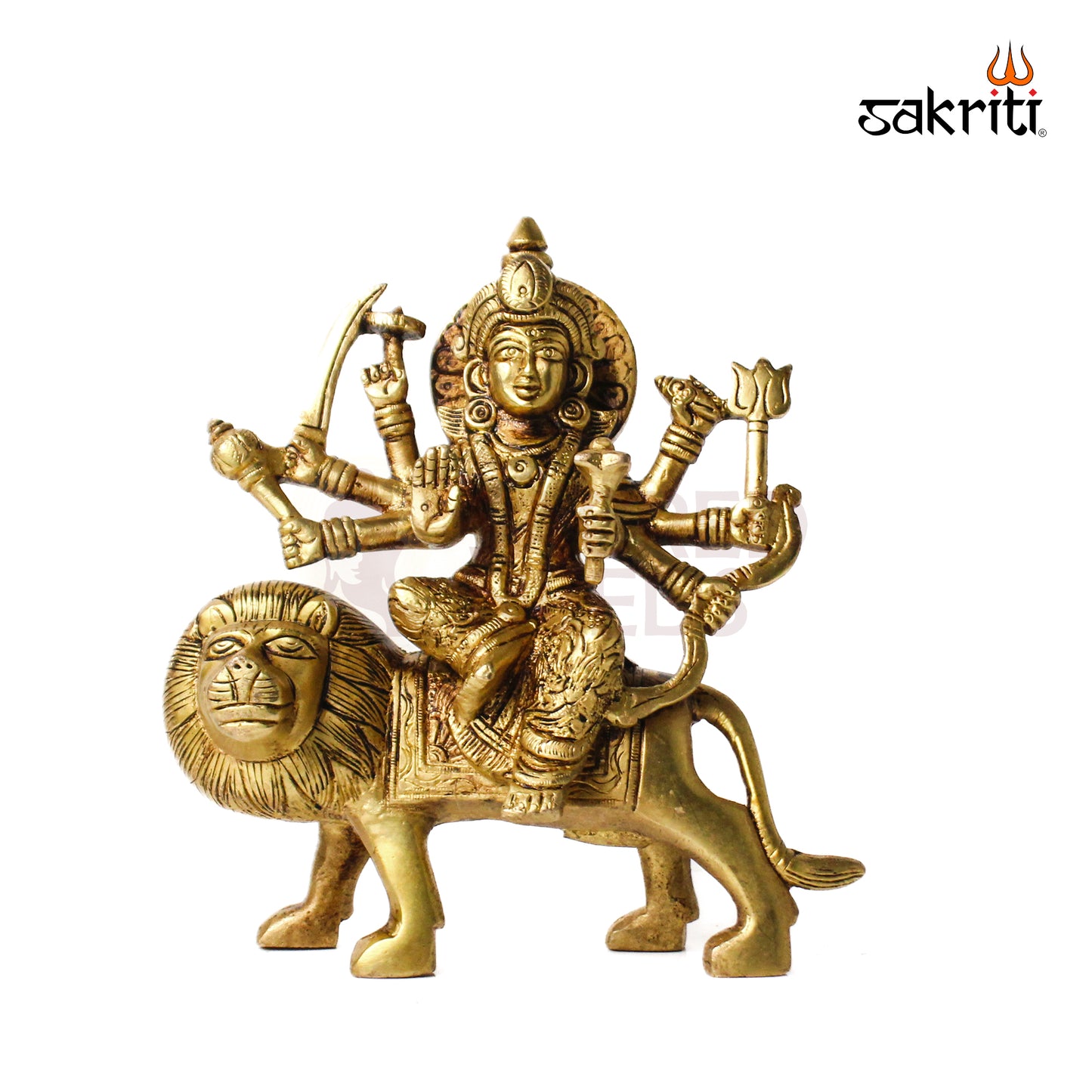 Brass Durga Idol – 5.4 Inch Height | Traditional Durga Statue for Home Temple & Vastu Decor