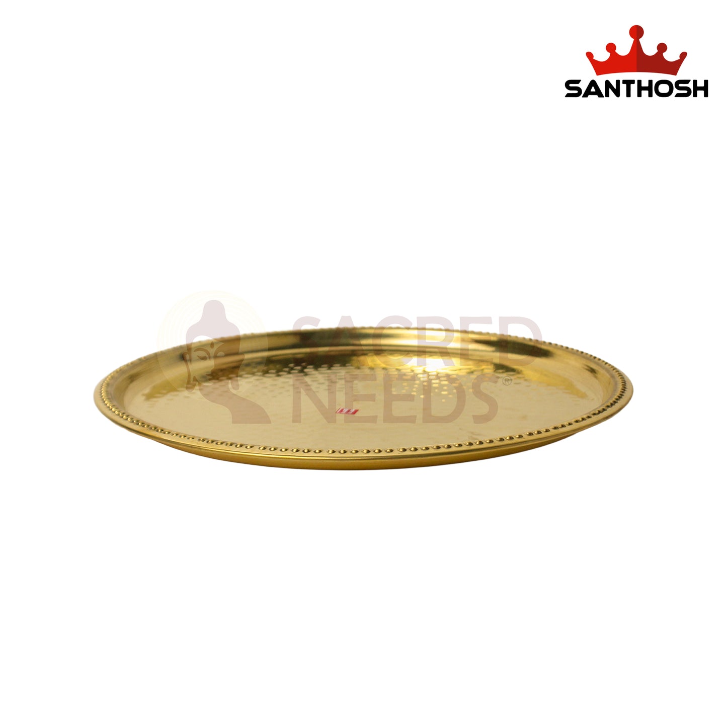 Brass Hammered Plate – 11 Inch Diameter | Handcrafted Brass Plate for Temple & Decorative Use