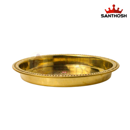 Brass Patti Khumcha Etching – 9 Inch Diameter | Traditional Etched Brass Bowl for Pooja & Decoration